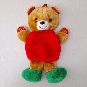 Vintage 1980's Gerber Products Company GIRL TEDDY BEAR Christmas Stocking 16"